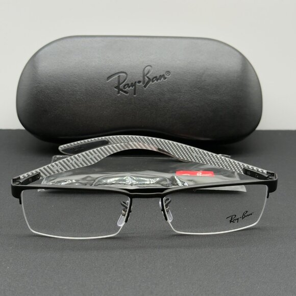 Ray Ban Rx Tech Series Eyeglasses RB8413 2504 Polished Carbon Fiber 54-17-145 - Picture 1 of 13